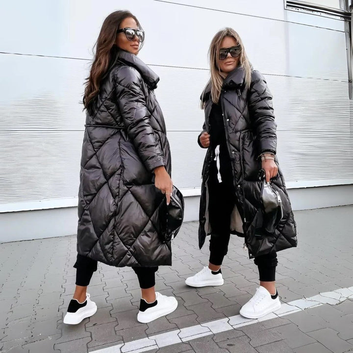 Victoria - Long Quilted Parka with Fleece Lining