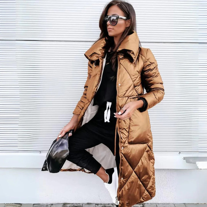 Victoria - Long Quilted Parka with Fleece Lining