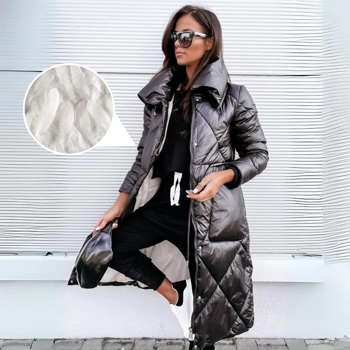 Victoria - Long Quilted Parka with Fleece Lining