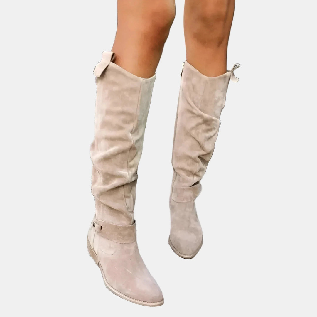 AVA | Suede Low-Heeled Boots