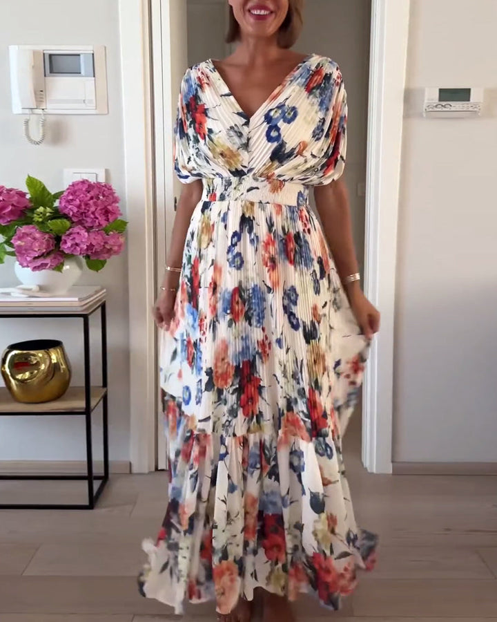 Carrie | Soft Floral V-Neck Maxi Dress